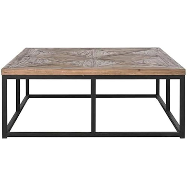 Sohvapöytä - HOME ESPRIT - Monivärinen - 120 x 120 cm - Puu ja metalli - Nykyaikainen muotoilu Flerfärgad