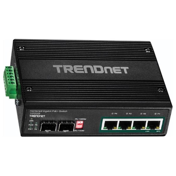 Ethernet-switch - TRENDNET - TI-PG62B - 4 PoE+ porte - Moduleret - Ekstreme temperaturer Sort