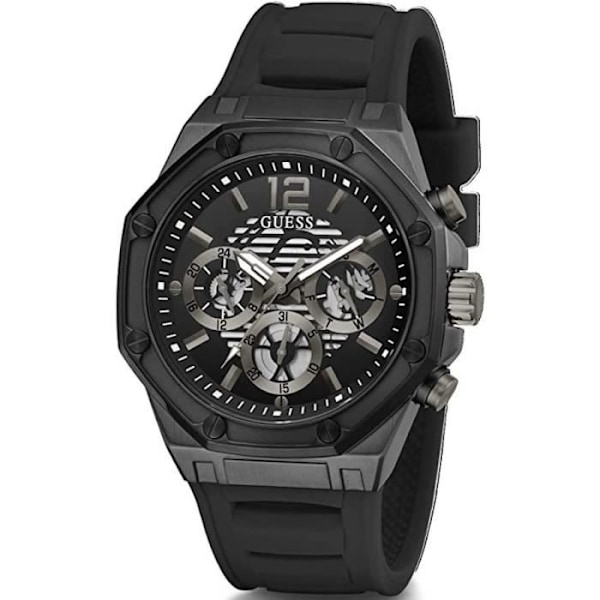 Kello - Guess - Momentum GW0263G4 - Kvarts - Ruostumaton teräs - 44 mm - Musta sort