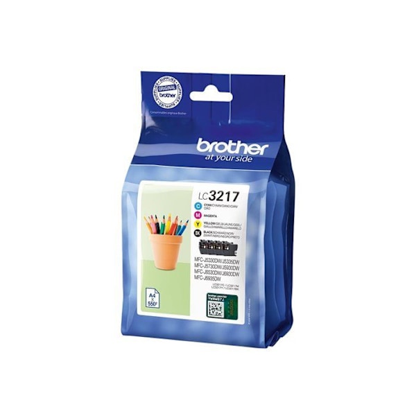 Brother LC3217 Value Pack 4-pack svart, gul, cyan, magenta originalbläckpatron för Brother MFC-J5330DW,...