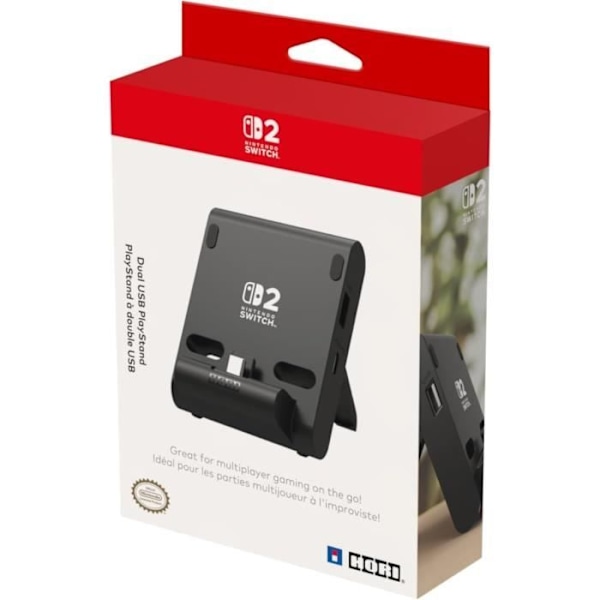 Tukeva muunneltava PlayStand - HORI - Nintendo Switch 2 - USB-laitteet - Musta Svart