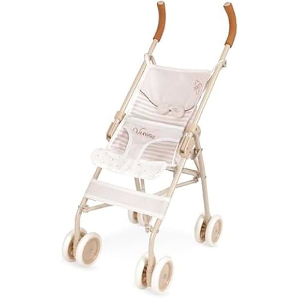 Klapvogn - DE CUEVAS - Grande Verona - Sammenfoldelig - Elegant design - Til dukker Beige och ljusgrå