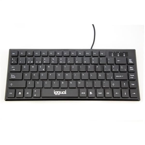 Näppäimistö iggual Teclado USB compacto TKL Slim TKL-USB negro Musta