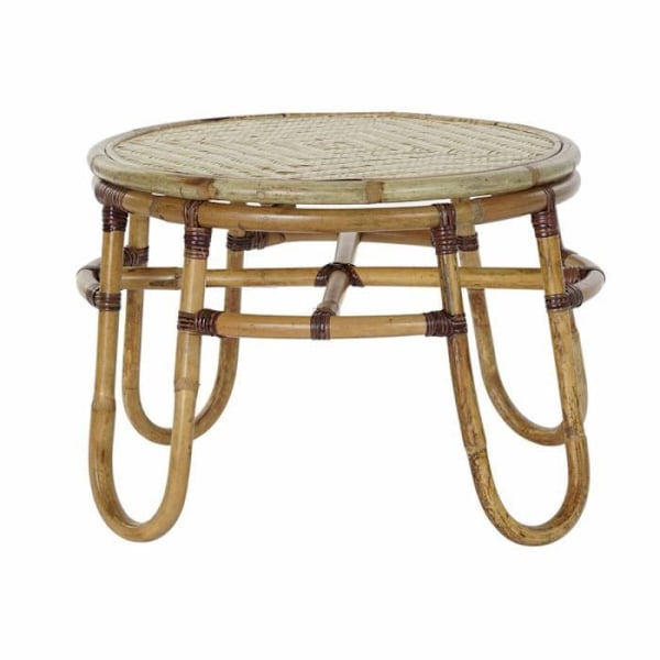 Bambus rattan sidebord - Hvid - 60 x 60 x 42 cm