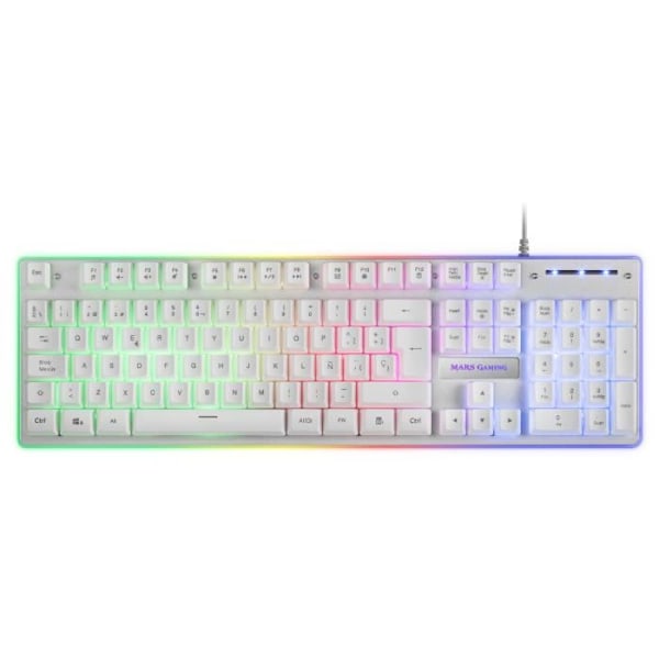 Mars Gaming MCPXWES Vit - Ultralätt tangentbord + muskombination + XXL musmatta - spanska