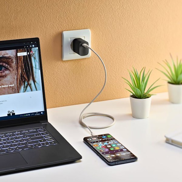 NGS BUD 20W: universell USB-C väggladdare av typ C med en uteffekt på 20W. Säker och snabb laddning.