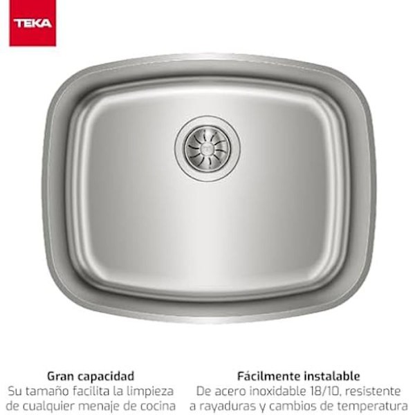 Undervask - TEKA - BE 50,40 Max - 1 håndvask - Rustfrit stål - 60 cm Rostfritt stål