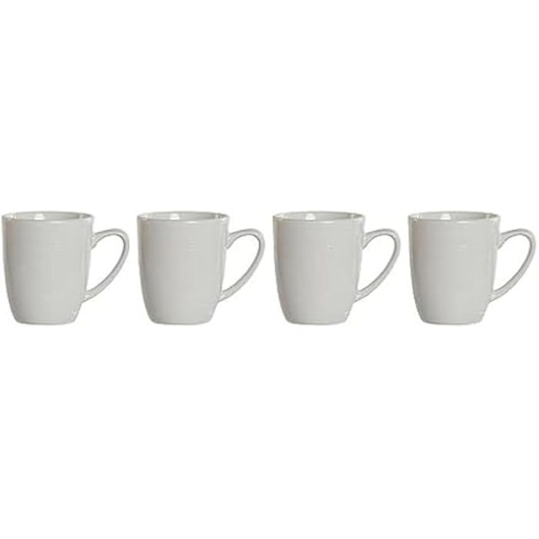 Krus - DKD Home Decor - Sæt med 4 - Porcelæn - Hvid - Moderne design Vit