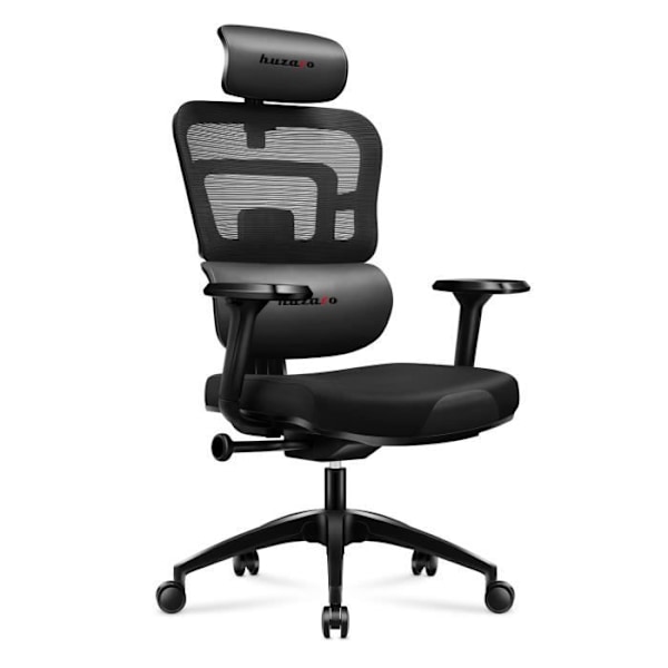 HUZARO Combat 7.0 ergonomisk spelstol - Svart - Justerbar i höjdled - Svankstöd - Nackstöd svart
