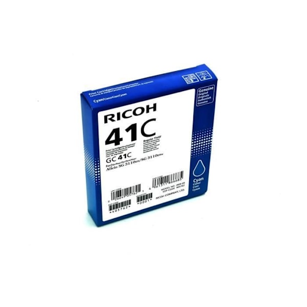 Ricoh cyan gel blækpatron GC41C