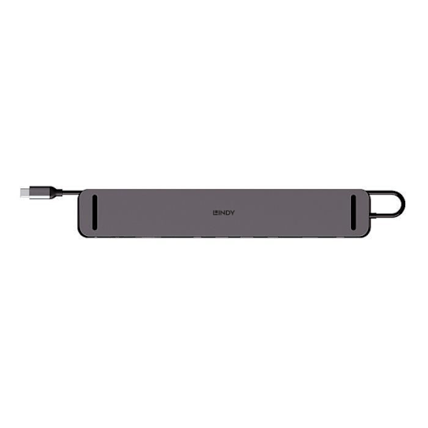 USB-C-hub - LINDY - Mini Dockningsstation - 100 W - Ethernet 10/100/1000 Mbit/s - Antracit