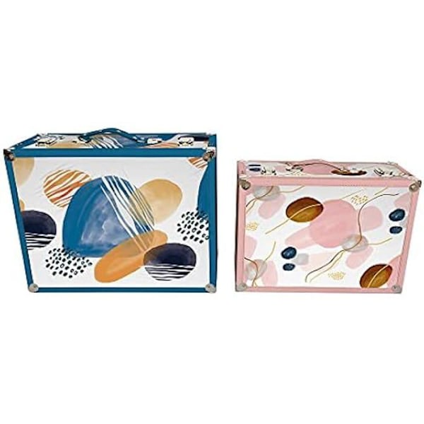 Dekorativa lådor - DKD HOME DECOR - Abstracto - Trä och polyester - 43 x 19 x 34 cm - Set om 2 Flerfärgad