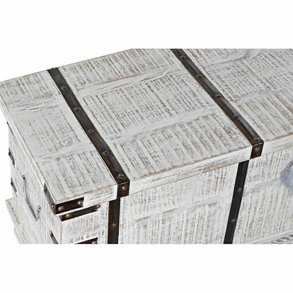 Opbevaringskasse - DKD Home Decor - Mango træ - Metal - 116x40x45 cm - Elegant og praktisk Vit