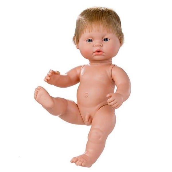 Vauvanukke - Berjuan - Blondi vastasyntynyt - 38 cm - Poika - Muovi transparent