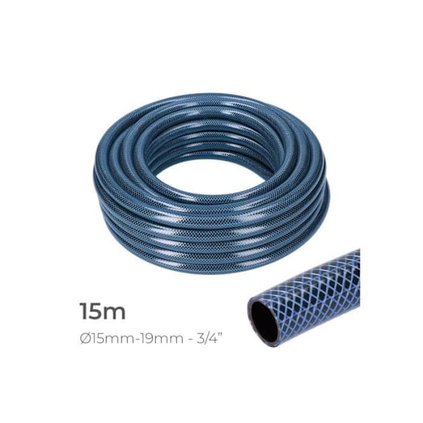 Blå invändig vattenslang Ø19mm - GENERISK - Utvändig rulle Ø25mm (3/4) - 15m Blå
