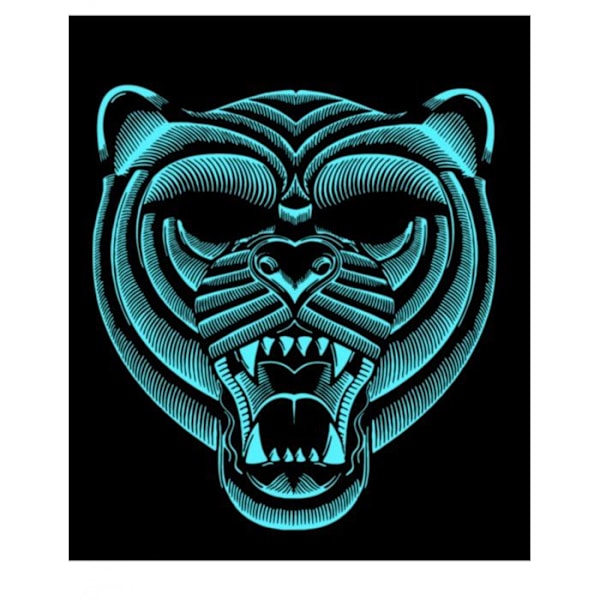 Led Tiger Mask - ATOSA - Kostumetilbehør - Sort - Voksen - Blandet