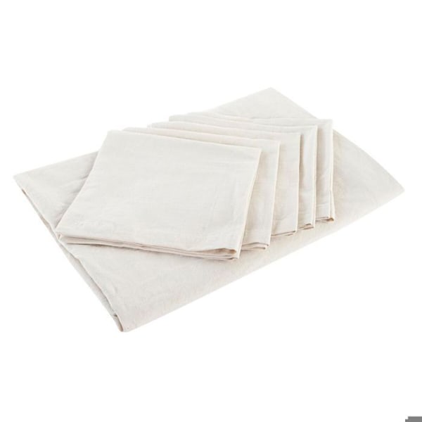 Duk - DKD Home Decor - Kvadrat - Beige - Randigt - 150 x 150 cm beige