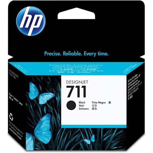 Original HP 711 blækpatron - Sort - Højkapacitet 80ml - til HP DesignJet