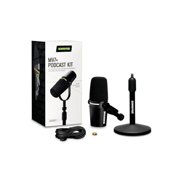 Shure MV7+ K med bordstander Dynamisk Mikrofon
