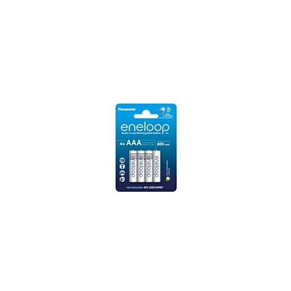 Panasonic laddningsbart batteri ENELOOP AAA X4 UPPLDDNINGSBARA BATTERIER 800 MAH