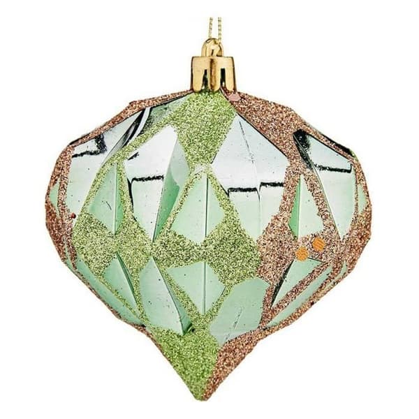 Julkulor - Ej specificerat - Diamant - Grön - Ø 8 cm - Plastik grön
