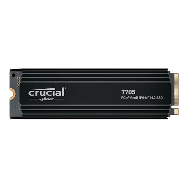 Sisäinen peli-SSD Premium-jäähdytyslevyllä - CRUCIAL - T705 SSD 2TB PCIe Gen5 NVMe M.2 (2024) - CT2000T705SSD5