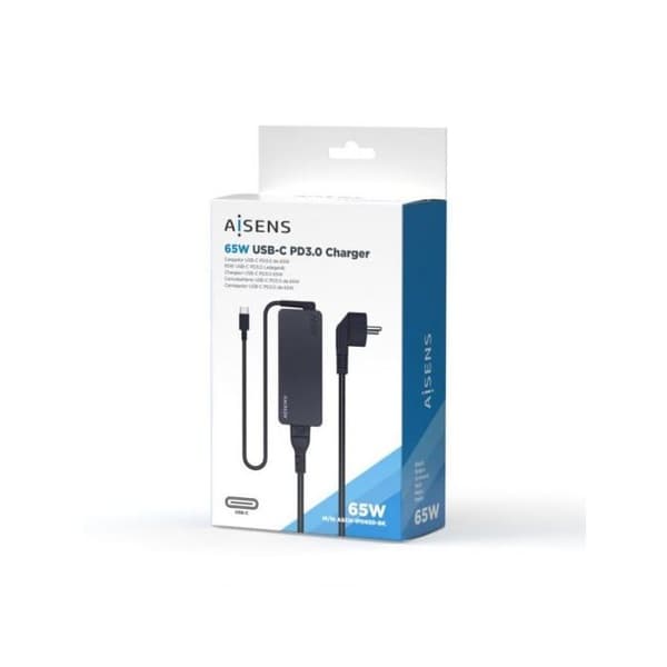 USB-C-latauslaite - AISENS - Pd3.0 - 65W - 1,8M - Musta