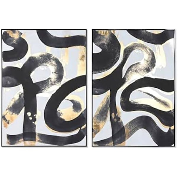 Maalaus - KOTI ESPRIT - Abstrakti - 2 kpl - Monivärinen - 100 cm x 143 cm mångfärgad