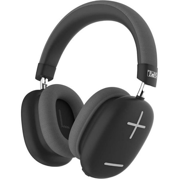 Bluetooth-hörlurar - T'nB - Bounce Max - Batteritid 50 timmar - Passiv brusreducering - Inbyggd mikrofon Svart grå