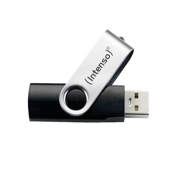 8 GB Intenso Basic Line USB-nøgle - 8 GB lagerkapacitet - USB 2.0-interface - Elegant design Sort, Sølv