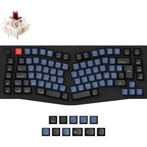 Gaming mekaniskt tangentbord - Bruna mekaniska switchar - KEYCHRON Q10 - ANSI - RGB-bakgrundsbelysning