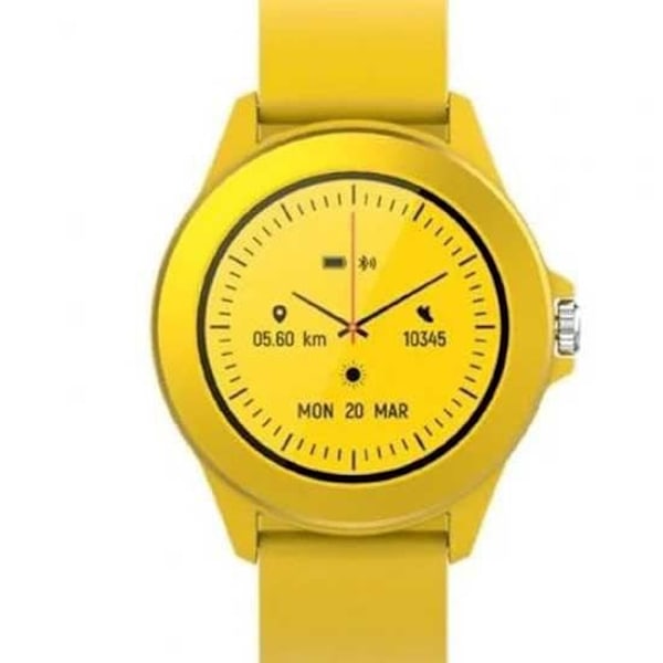 FOREVER Colorum Smart Watch 1,22" IP68 vedenpitävä miehille ja naisille - Unisex - värillinen kello - keltainen kello - eri tilat