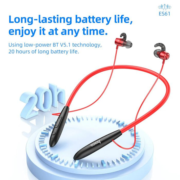 Bluetooth-høretelefoner - Hoco - ES61 - Svedafvisende - In-ear - Sort Svart