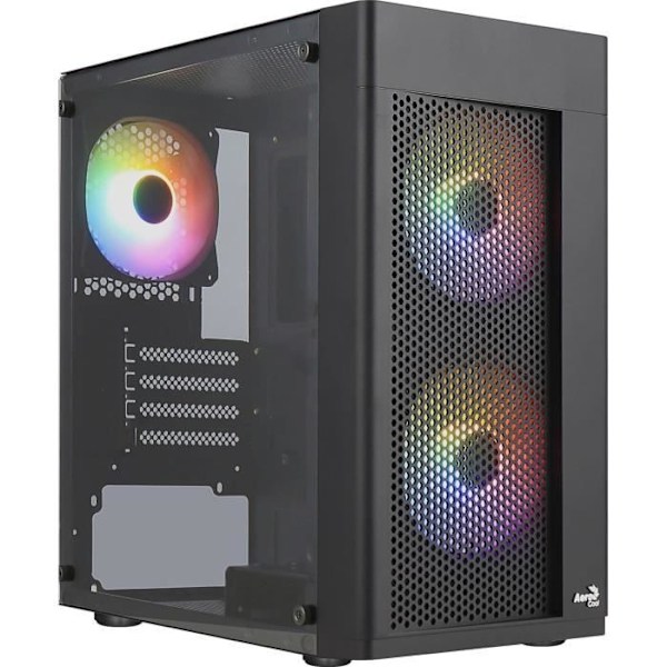 PC-chassi - AEROCOOL - Hexform G v2 (Svart) - Mini-torn - Micro-ATX-format - Utan nätaggregat Svart