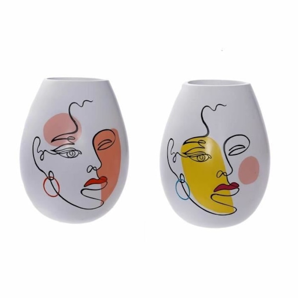 flerfärgad vas, vit scandi design 29 cm