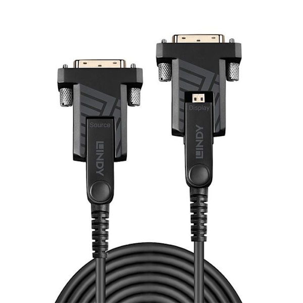 LINDY Mikro HDMI 2.0 Ultra HD hybrid fiber 4K 60Hz HDMI & DVI - 40m Svart