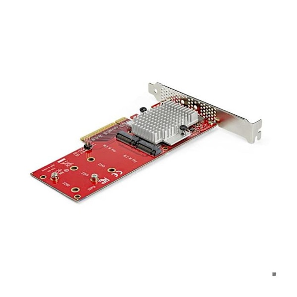M.2 SSD-adapteri - STARTECH - X8 DUAL - PCIe NVMe/AHCI - 1 To - PCI Express 3.0 - Musta
