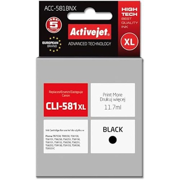 Activejet ACC-581BNX Blækpatron 1 stk. Kompatibel Høj kapacitet (XL) Sort