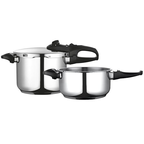 Autocuiseur 6 + 4 L, Induktion, Rostfritt Stål 18/10, 2 Trycknivåer FAGOR DUO 6/4 Silver 800048 Pengar