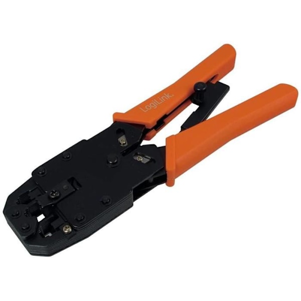 Universal krymptång i metall för kablar RJ45, RJ12, RJ11, 4P4C, 4P2C - LOGILINK Svart, Orange