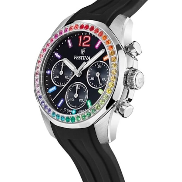 Ur - FESTINA - Kæreste Regnbue F20610/3 - Kvarts - Sort - Silikonearmbånd Svart