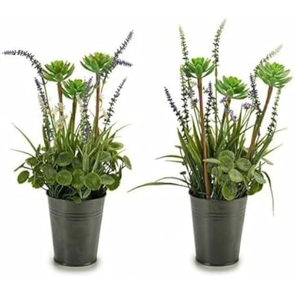 Dekorativ växt Lavendel metall Plast - IBERGARDEN - 13 x 40 x 13 cm - 12 enheter