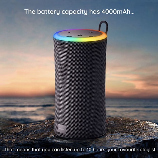 Trådløs Bluetooth 5.3 bærbar højttaler, RGB-lys, IPX6, 2000 mAh - Havit (SK833BT) - Sort