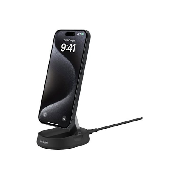 Trådløs oplader - Belkin - BoostCharge Pro - 15 Watt - Magnetisk - Sort svart