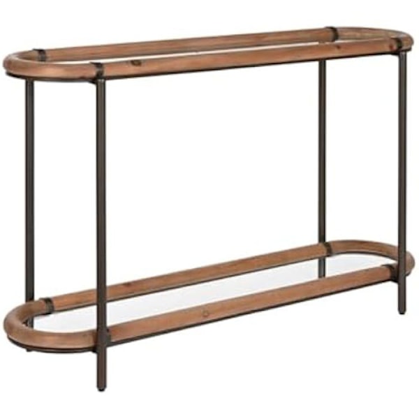Konsoli - HOME ESPRIT - Lasi ja kuusi - 134 x 36 x 81 cm - Monivärinen - Sisääntulokalusteet Flerfärgad
