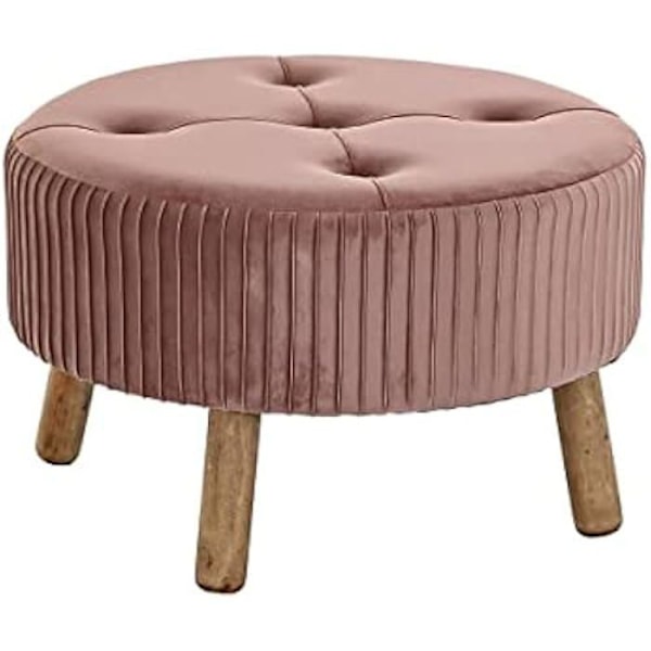 Fotpall - DKD Heminredning - Standard - Sammet - Massivt trä - 61x61x38 cm Naturlig