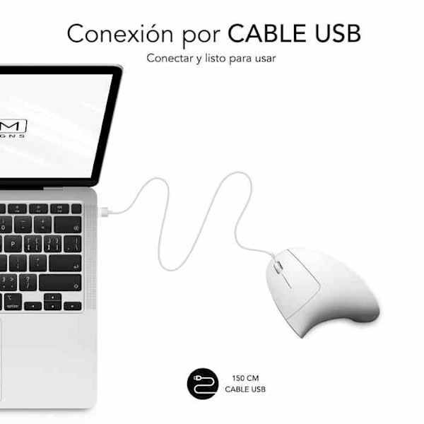 Subblim Optisk Ergonomisk Mus SUBMO-EDGVU02 Vit (1 enhet)