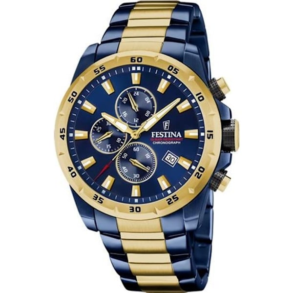 Ur - Festina - F20564/1 - Chrono Bicolore - 10ATM - Rustfrit Stål Blå