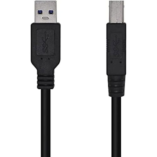 AISENS A105-0444 USB 3.0 printerkabel type A/M-B/M, sort, 2,0 m