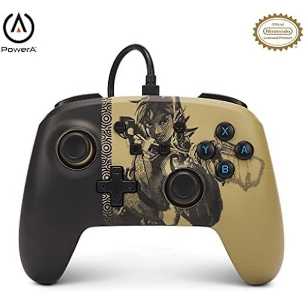 Spilcontroller - PowerA - Switch OLED og Nintendo Switch Lite - Kablet - USB-kabel 3m - 3.5mm lydstik Forntida bågskytt
